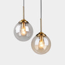 Axyaa Vintage Glass Globe Pendant Light Trio in Clear, Smoke Gray, or Amber