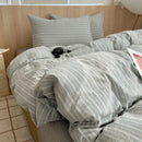 Axyaa Nordic Pink Stripes Cotton Duvet Cover 150x200 Girl's Room Comforter Set