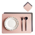 Axyaa Pink Grey Double-Layer Placemats and Coasters Set - Non-Slip, Oil Resistant