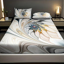 Axyaa Marble Swirl Single Bed Fitted Sheet: Soft, Comfortable Polyester, Machine Washable