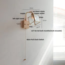 Axyaa Walnut LED Wall Lights Pull Chain Switch Sconce Cube Glass Rotatable Stair Lamp