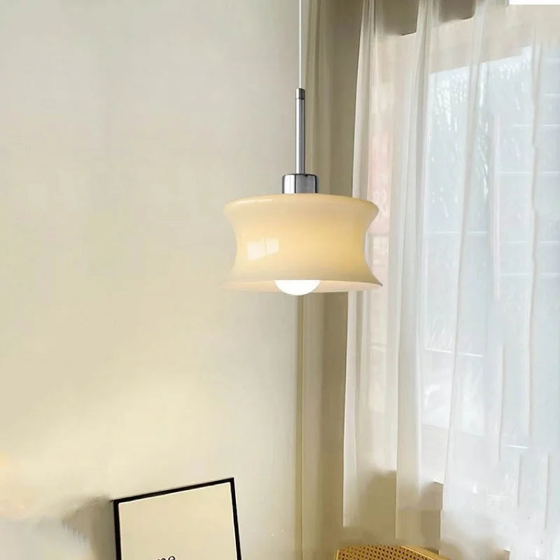 Axyaa Retro Glass Chandelier - Post-modern Bedroom Balcony Lamp