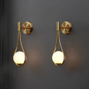 Axya Nordic Glass Wall Lamp - Brass Metal Bedside Light for Bedroom and Corridor