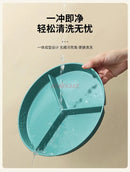 Axyaa Wheat Straw 3-Grid Meal Plate with Vegetable Plate - Breakfast, Salad, Snack Plate