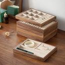 Axyaa Black Walnut Wooden Jewelry Box: Large Capacity, Stackable for Earrings, Necklaces
