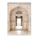 Axyaa Beige Flower Mosque Canvas Print Wall Art - Bohemian Decor for Modern Living