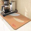 Axyaa Diatomite Kitchen Mat: Flowers Pattern Table Decor & Cup Holder