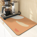 Axyaa Diatomite Kitchen Mat: Flowers Pattern Table Decor & Cup Holder