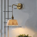 Axyaa Vintage LED Walnut Wood Wall Light with Pull Chain Switch