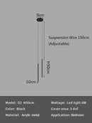 Axyaa LED Pendant Lights: Modern Minimalist Longer Chandeliers for Bedroom, Living Room, Bar