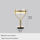 Axyaa Crystal Table Lamp 3000K E14 Bulb for Bedside Office Decoration