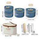 Axyaa Stainless Steel Thermal Lunch Box Set for Kids, Leak-proof Bento Container