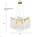 Axyaa Crystal Chandelier: Elegant French Branch Lamp for Modern Luxury Living