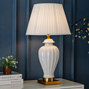 Axyaa Modern High Temp White Ceramic Table Lamp for Living Room & Bedroom
