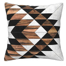 Axyaa Geometric Wood Pattern Throw Pillow Cover for Sofa, Bed, and Car