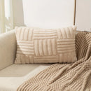 Axyaa Plaid Velvet Cushion Cover for Home and Car - Soft Square Pillowcase