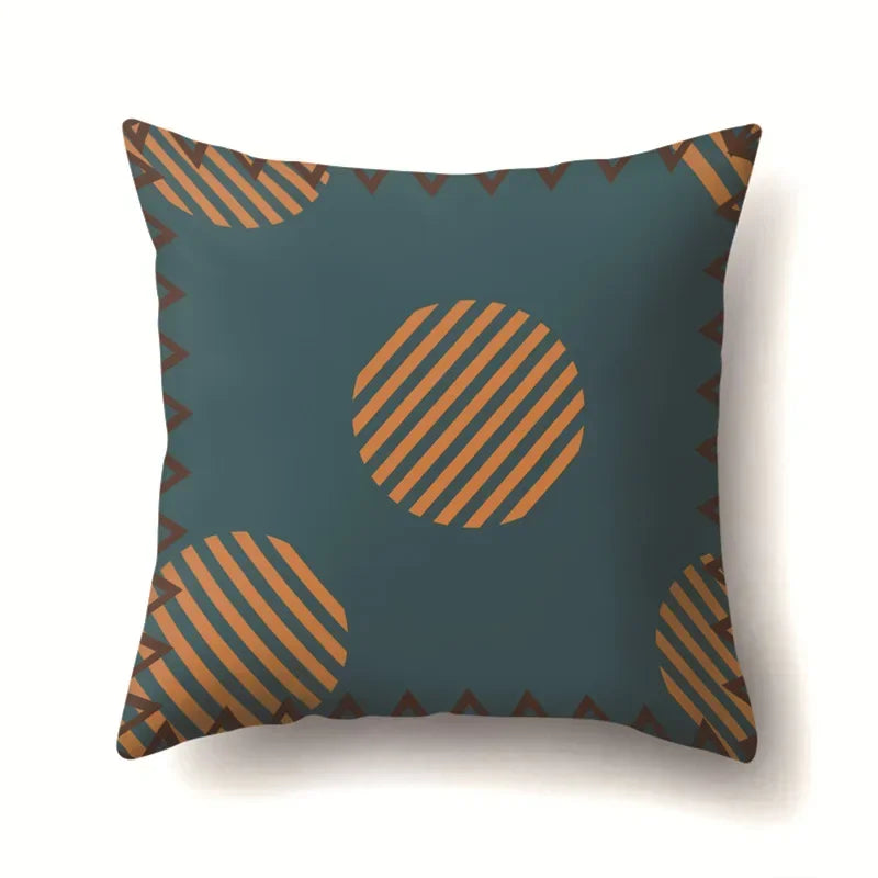 Axyaa Retro Geometric Pattern Cushion Cover for Sofa and Couch Décor
