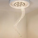 Axyaa Spiral LED Chandelier for Foyer Dining Room with Crystal Modern Design