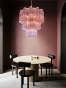 Axyaa Pink Beauty Glass Chandelier French Design Hanging Light for Dinning Room