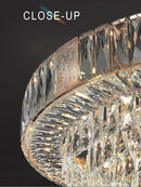 Axyaa Clear Crystal Chandelier: Nordic Luxury Hanging Lamp for Living Room and Dining Table