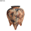 Retro Ceramic Vase by Axyaa: Oil Painting Graffiti Design for Aesthetic Floral Arrangements