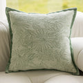 Embroidered Green Cushion Covers 45X45 - Axyaa Plush Throw Pillow for Sofa Décor