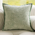 Axyaa Embroidered Green Cushion Covers 45X45, Plush Throw Pillow for Living Room