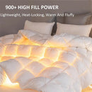 Axyaa Winter White Goose Down Comforter 3D Quilted Luxury Fluffy Cotton Shell Quilt