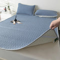 Axyaa Latex Bed Mat, Quilted Mattress Cover with Air Conditioning, 140x200 160x200