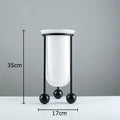 Axyaa Glass Vase with Iron Frame | Desk Decor | Floral Vases for Room Aesthetic