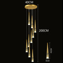 Axyaa Crystal Chandelier: Modern Stair Pendant Light for Living Room & Interior Lighting