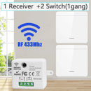 Axyaa Smart RF 433Mhz Wall Panel Switch with Remote Control Receiver for LED Light