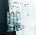 Axyaa Clear Glass Vase Handbag for Floral Arrangements & Home Decor