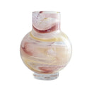 Axyaa Pink Marble Glass Vase – Elegant Home Decor Accent for Living Room
