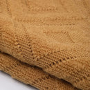 Axyaa Chunky Knit Camel Throw Blanket - Soft Cozy Cable Knitted Blanket with Tassels