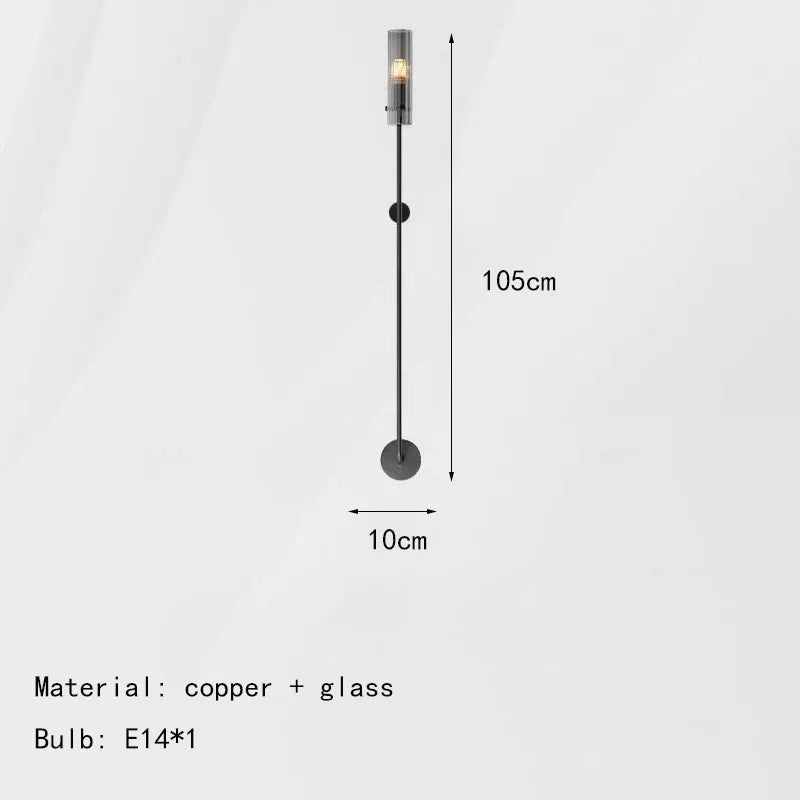 Axyaa Clear Glass E14 Wall Lamp for Foyer, Dining Room, Stairs