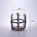 Axyaa Glass Vase Stripe Cross Binding Flower Arrangement Terrarium Decor