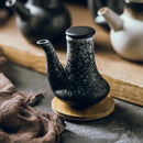Axyaa Ceramic Oil Jar with Lid for Kitchen, Small Oil Bottle for Soy Sauce & Vinegar
