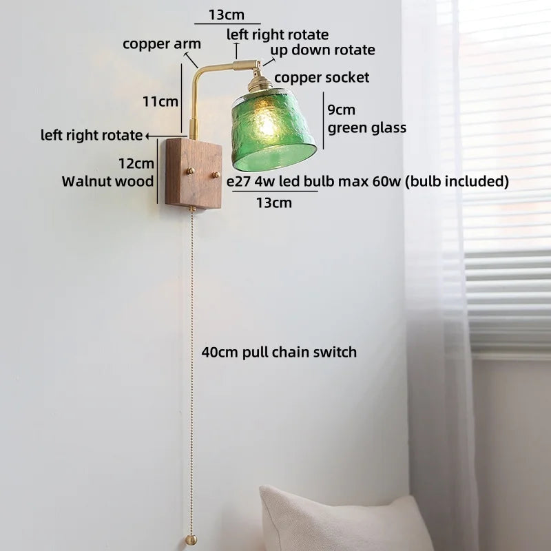Axyaa White Pumpkin Glass LED Wall Lamp for Children's Living Room