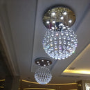Axyaa Round K9 Crystal LED Ceiling Chandelier for Living Dining Bedroom Decor
