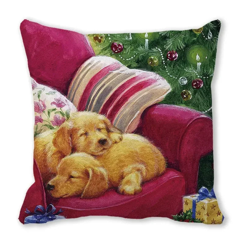 Axyaa Christmas Cat Dog 2023 Pillowcase Snowman Gift Set Decor