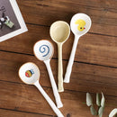 Axya Hand-Painted Ceramic Soup Spoon - Japanese Style Dessert Spoon