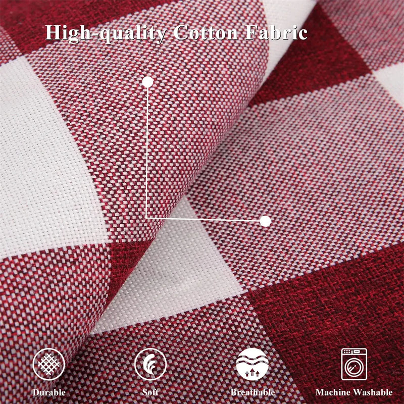 Axyaa Plaid Check 50x50cm Pillow Cover Cotton Linen Home Decor Sofa Cushion