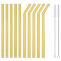 Axyaa Glass Straws - 10Pc Colorful Reusable Eco-friendly Drinking Straws