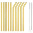 Axyaa Glass Straws - 10Pc Colorful Reusable Eco-friendly Drinking Straws