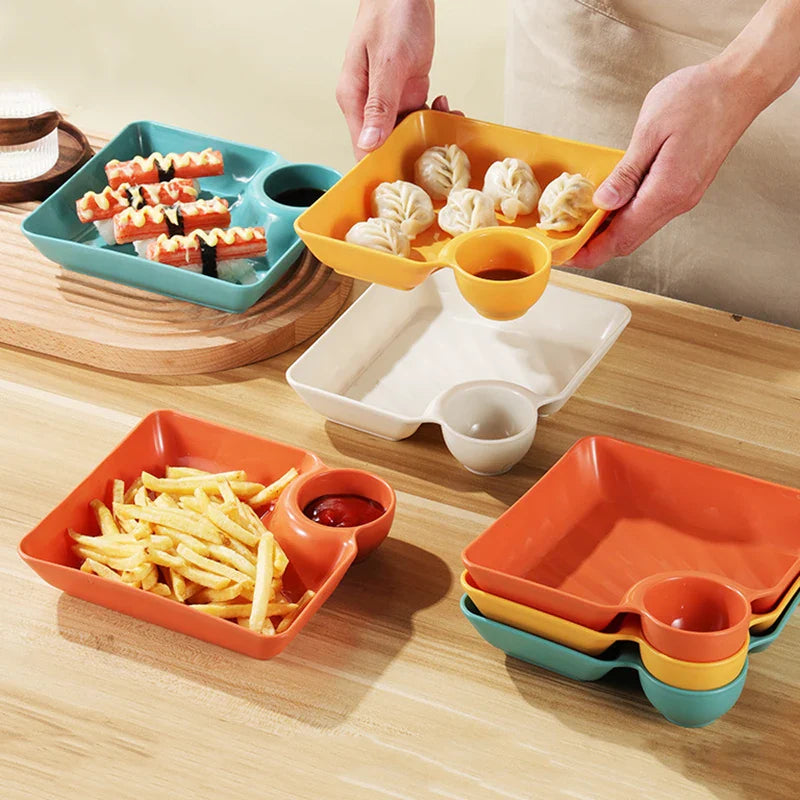 Axyaa Dumpling Dish Set - Home Creative Plastic Fried Chicken Plate Plate