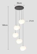 Axyaa Nordic Cream Pebble Chandelier for Dining Room, Staircase & Indoor Lighting