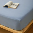 Axyaa Cotton Fitted Sheet with Elastic Bands for Double King Queen Bed, Non-Slip Solid Color