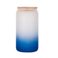Axyaa Gradient Glass Cup with Lid - High Borosilicate Juice Beer Milk Bubble Tea Cup