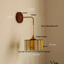 Axyaa Tiffany Glass Copper Wall Sconce LED Light Fixture